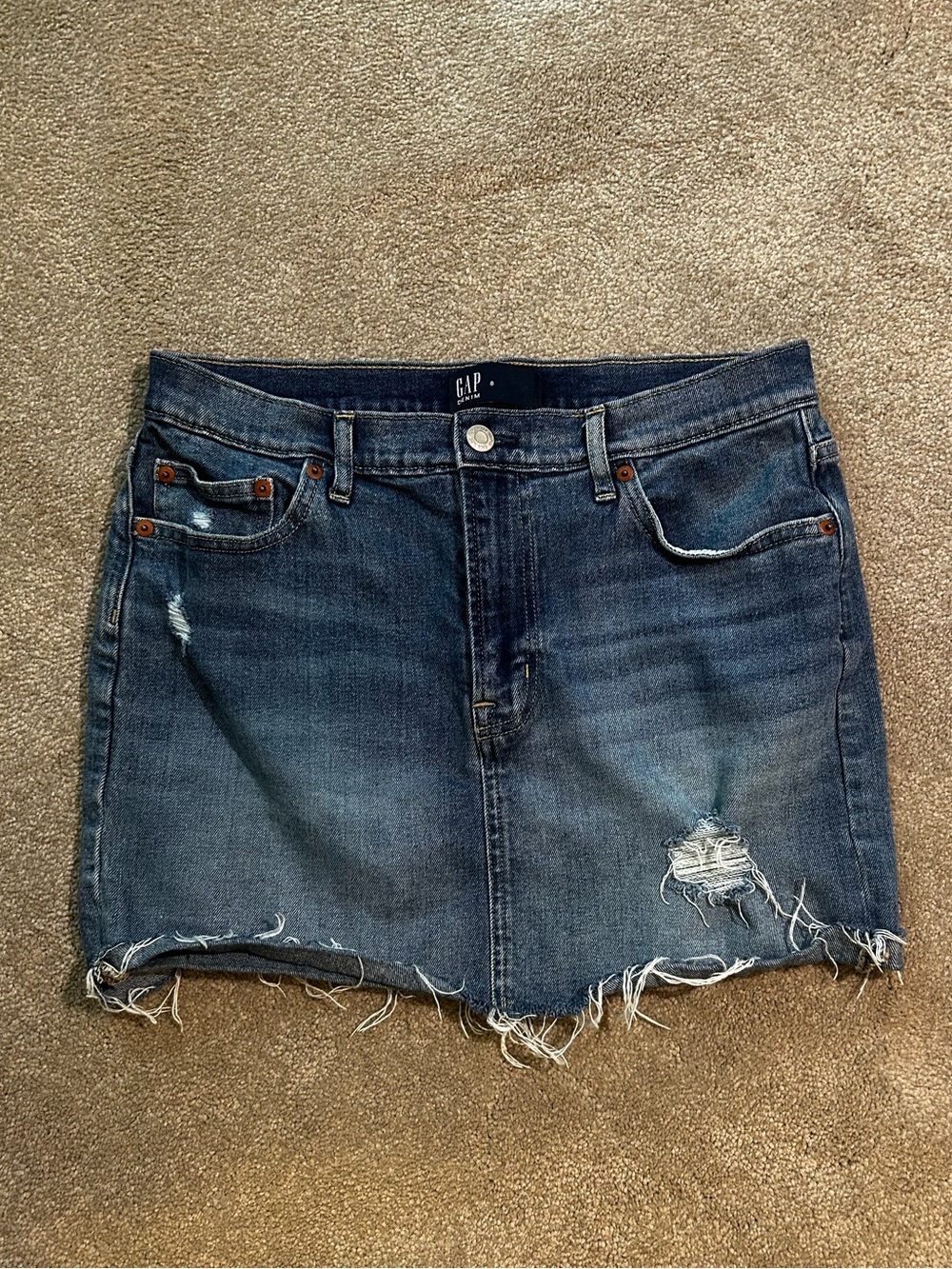 GAP Distressed Denim Mini Skirt Size 8
